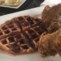 Chicken & Waffles · Southern fried whole chicken wings, golden waffle.