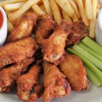 Chicken Wings · Served with choice of side.