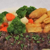 Skirt Steak Churrasco · Served with 2 sides of your choice.