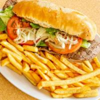 Steak Sandwich · 5 different meats to choose from. With choice of side.