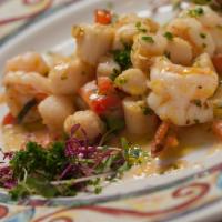 Shrimp & Bay Scallops · Best Seller. With white wine, slices garlic and basil