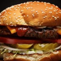 Beef Patties Burger · 5'' BURGER  with onion ,laeeuce,tomato,yellow cheese.