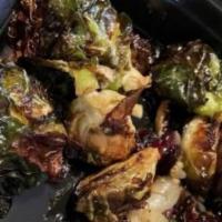 Cider Glazed-Brussel Sprouts With Roasted Pearl Onions & Dried Cranberries · Cider Glazed-Brussel Sprouts with Roasted Pearl Onions and Dried Cranberries