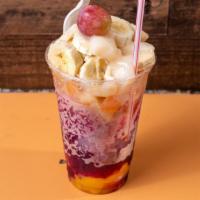 Raspao (20 Oz.) · With fruits and condensed milk.