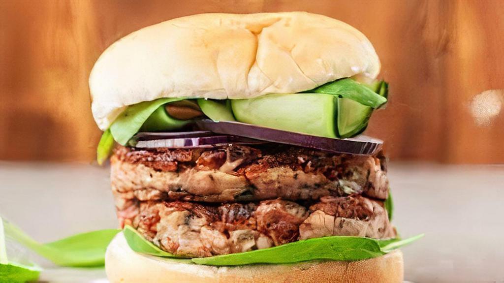 Vegan Burger · Beyond patty, tomatoes, vegan cheese, alfalfa, mayo vegan.