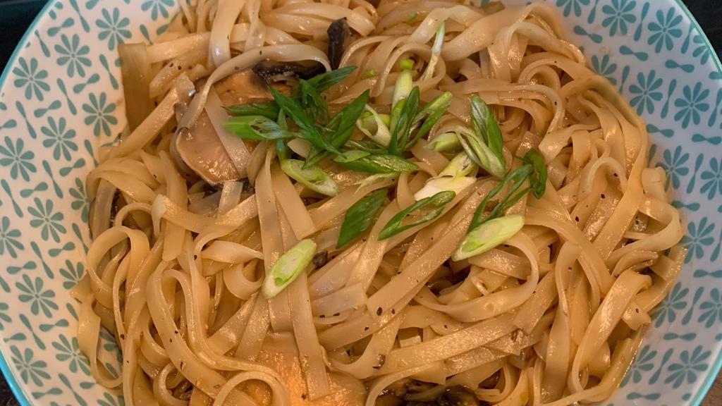 Wild Ginger And Mushroom Noodle - Japan · Perfect balance of earthy and savory...rice noodle sauteed with seasonal mushroom & onion in ginger, sherry wine sauce