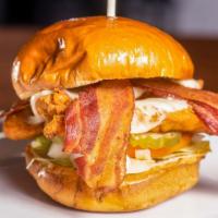 Cluck You · Chicken tenders, swiss cheese, bacon & LTOP.