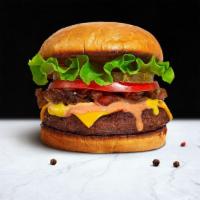 Classic Fun Bun Burger · American beef patty topped with mayo, ketchup, mustard, lettuce, tomato, onion, and pickles....