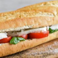 Salami & Fresh Mozzarella Caprese Cold Sandwich · Salami, fresh mozzarella cheese, tomatoes and basil drizzled.