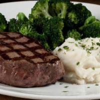 The Angler'S Sirloin Steak  · 7oz center cut sirloin seasoned and wood-grilled (220 cal)
