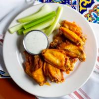 Cue'S Bone-In Chicken Wings · We start with fresh wings, never frozen. All  Jumbo Wings cooked to order. All wings served ...