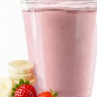 Strawberry Banana Smoothie · choice of base blended with banana, strawberries and organic agave (16.90 FL OZ | 500 ML)