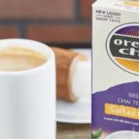 Chai Tea Latte · Organic Chai tea blended w/ milk