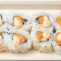 Spicy Salmon Roll · rice, seaweed, sesame, spicy salmon (8pc)