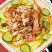 Chicken Salad · NEW! grilled chicken, lettuce, carrots, cucumber, ginger dressing
