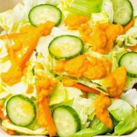 House Salad · NEW! lettuce, carrots, cucumber, ginger dressing