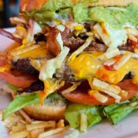 La Street Burger · Certified Angus beef, American cheese, fried egg, applewood bacon, freshly mashed avocado, p...