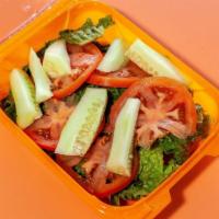 Garden · Romaine lettuce, Tomatoes, Cucumbers, Carrots.
(add Chicken salad or Tuna 2.00 more)