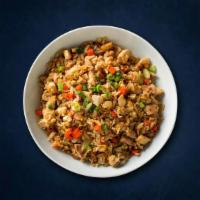 Judo Chicken Fried Rice · Long grain aromatic rice wok tossed with chicken, fresh mixed vegetables, and Indo-Chinese s...