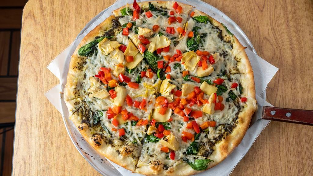 Vegan Basil Pesto Pizza (10