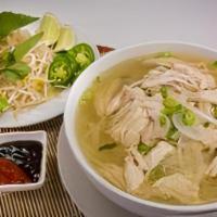 P5  Pho Ga-Chicken · Strips of sweet and juicy white & dark meat chicken are marinated in a delicious, clear chic...