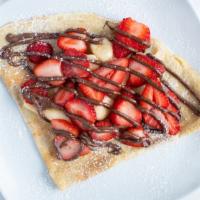 Fruit Delight · Fresh strawberries, bananas and Nutella