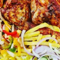 Jerk Chicken · Halal. Slightly spicy chicken with famous jerk chicken sauce, baked in oven to perfection a ...