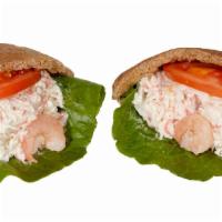 Seafood Sandwich · Krab and shrimp, mixed with light mayo, mix greens, tomato.