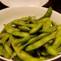 Edamame · Steamed soy-beans.