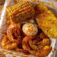 Shrimp Combo · shrimp, potato, eggs and corn.