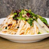 Chicken Salad · House mixed greens / marcona almonds / smoked grapes / apples / white balsamic vinaigrette