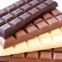 Gourmet Chocolate Bar · Solid chocolate bar - choose from milk, dark, white or coconut.