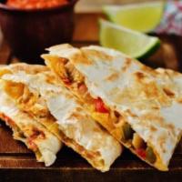 Quesadilla · With cheese, mushrooms and onions.