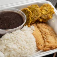 Rice With Black Beans, Plantains & Fillet Fish · 