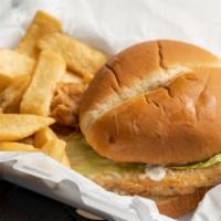 Fish Sandwich With Fries & Soda · 