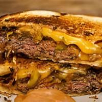 Amazing Patty Melt · hamburger patty, choice of cheese, grilled onions, sauteed mushrooms on choice of bread w/ S...