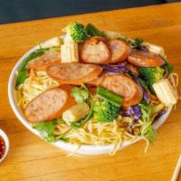 Sausage Bowl · The original Mongolian BBQ bowl with our house sauce. Please let us know about any allergies.