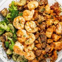 Three Mix Hibachi Plate · Beef , Chicken and Shrimp teriyaki with assorted vegetables