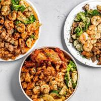 Cajun Shrimp Hibachi Bowl · Cajun Shrimp  and assorted vegetables on fried rice.