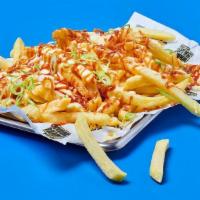Classic Bbq Loaded Fries · Golden fries covered in cheese sauce, loaded up with spring onion, crispy onion, and classic...