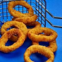 Onion Rings · Eight super-crunchy battered rings.