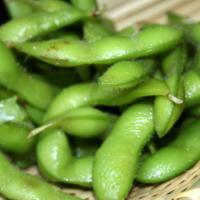 Edamame · Soy bean, boiled and lightly seasoned with salt.