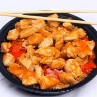 Chicken Rice Bowl · Teriyaki chicken with fried rice.