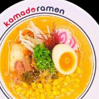 (R5) Kimchi Ramen · [Pork Broth] [Egg Thick Noodle] Kimchi, sukiyaki beef,scollion,butter corn and egg.