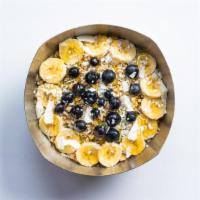 Acerola Bowl · Base: acerola, banana, mango, spinach, vb blend, coconut milk. Toppings: organic granola, sl...