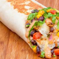 Chipotle Chicken Wrap · Grilled chicken, pepper jack, carmelized onions, black bean and corn salsa, lettuce, creamy ...