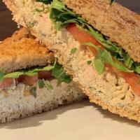 Chicken Salad Sandwich · A healthy scoop of the P&G chicken salad made from slow-cooked white meat chicken tossed in ...