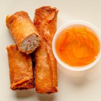 Vietnamese Egg Rolls · Most popular. 2 pieces. Crispy fried rolls with a combination of pork and taro. Served with ...