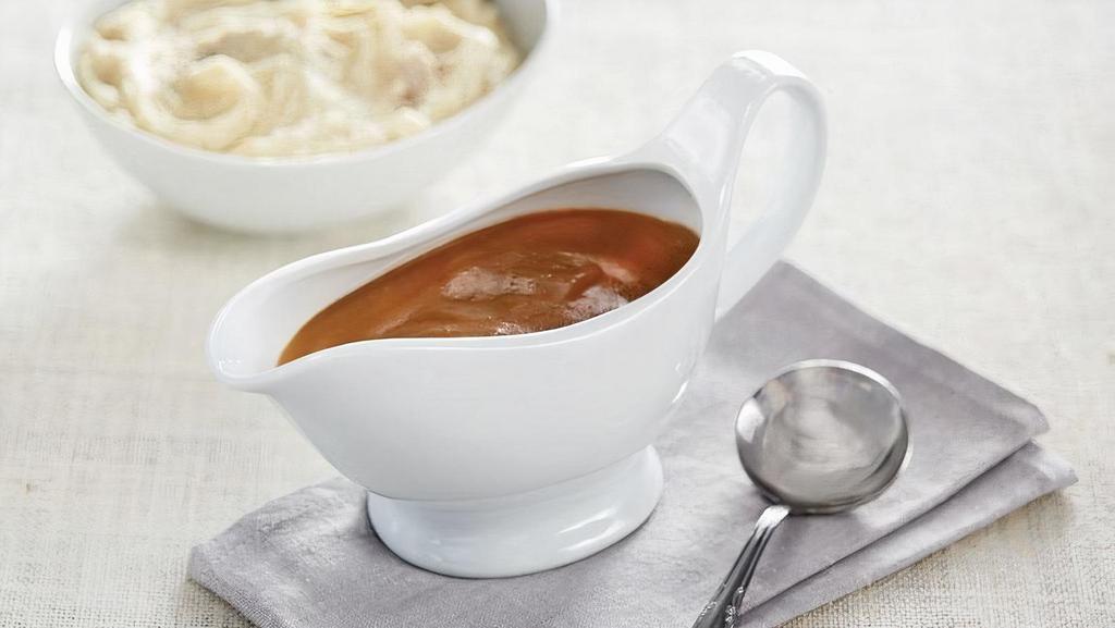 Turkey Gravy · Whether you are celebrating a romantic evening, a holiday or some other type of festive occasion, the one thing that your meal should not be without is our HoneyBaked Roasted Turkey Gravy. With a rich oven-roasted taste it pairs well with everything! Side arrives frozen. Just Heat and Serve.