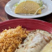 Speedy Gonzales · Beef or chicken enchilada, beef or chicken taco.